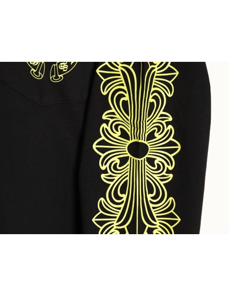 Chrome hearts Sanskrit lemon green round neck long sleeves TSK1,Chrome Hearts
