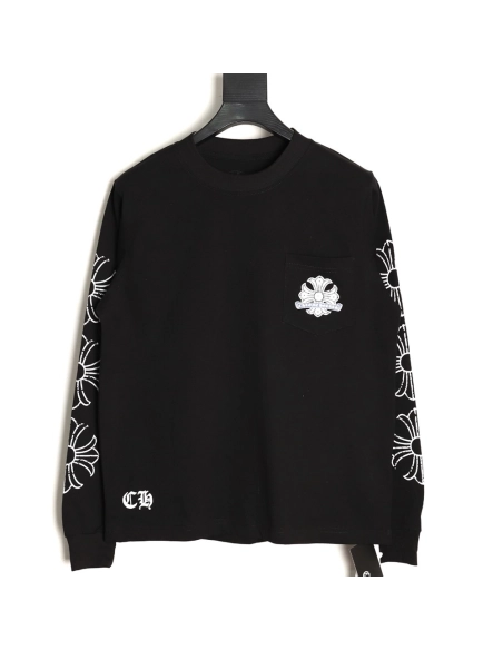 Chrome hearts damaged horseshoe round neck long sleeves TSK1,Chrome Hearts