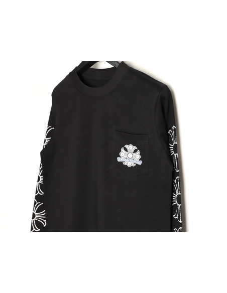 Chrome hearts damaged horseshoe round neck long sleeves TSK1,Chrome Hearts