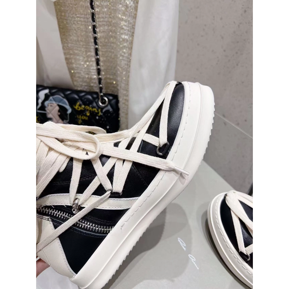 Rick Owens Geobasket Black Chalk White,RICK OWENS