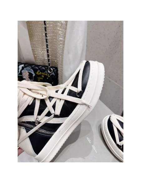 Rick Owens Geobasket Black Chalk White,RICK OWENS