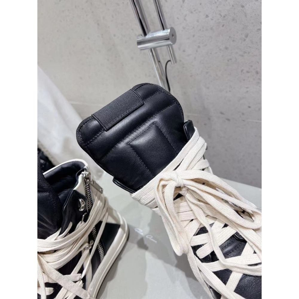 Rick Owens Geobasket Black Chalk White,RICK OWENS