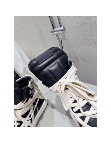 Rick Owens Geobasket Black Chalk White,RICK OWENS