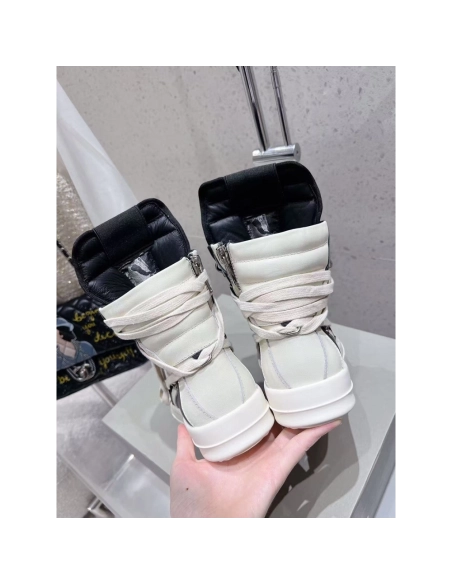 Rick Owens Geobasket Black Chalk White,RICK OWENS