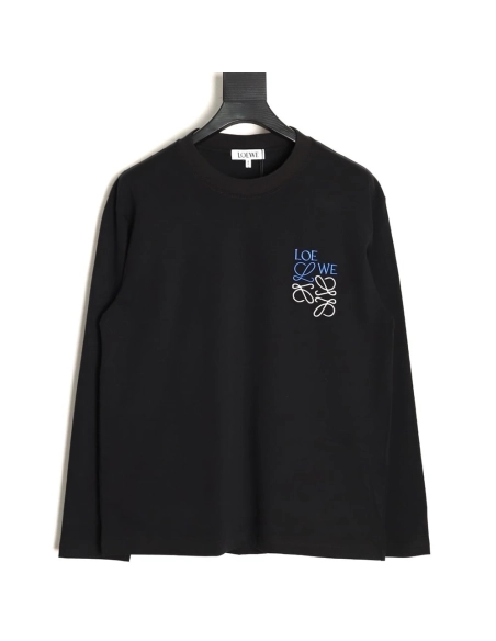Loewe misplaced logo small embroidered long-sleeved T-shirt,Loewe