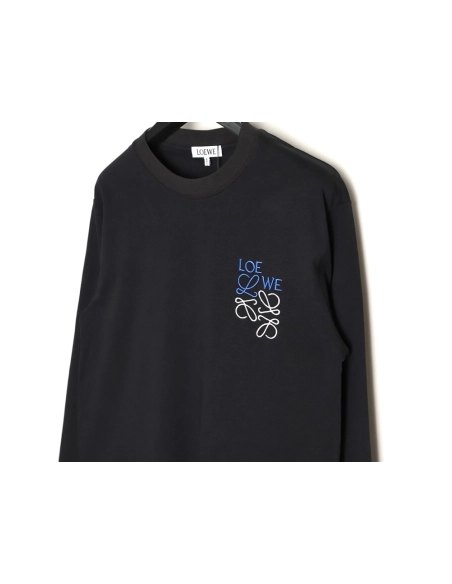 Loewe misplaced logo small embroidered long-sleeved T-shirt,Loewe