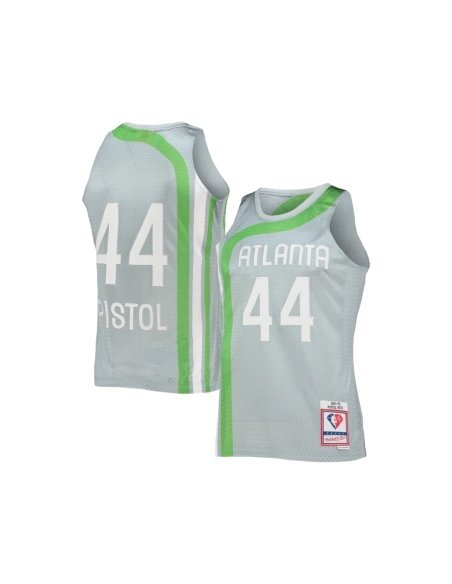 Mens Atlanta Hawks Pete Maravich Silver 75th Anniversary 1971 72 Hardwood Classics Swingman Jersey,Atlanta Hawks,NBA,JERSEY with