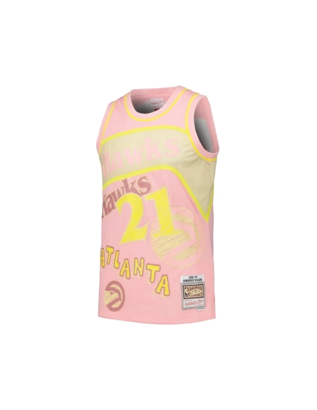 Mens Atlanta Hawks Dominique Wilkins Pink 1986 87 Swingman Sidewalk Sketch Jersey,Atlanta Hawks,NBA,JERSEY with free shipping