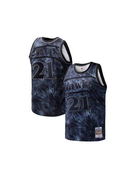 Mens Atlanta Hawks Dominique Wilkins Black Hardwood Classics 1986 87 Tie-Dye Swingman Jersey,Atlanta Hawks,NBA,JERSEY with free 