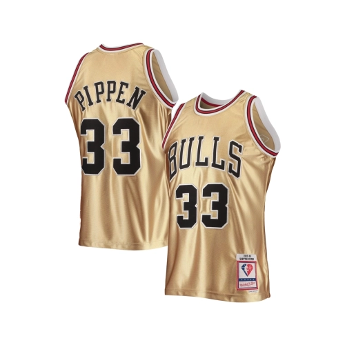 Mens Chicago Bulls Scottie Pippen Gold 75th Anniversary 1997 98 Hardwood Classics Swingman Jersey,Chicago Bulls,NBA,JERSEY with 