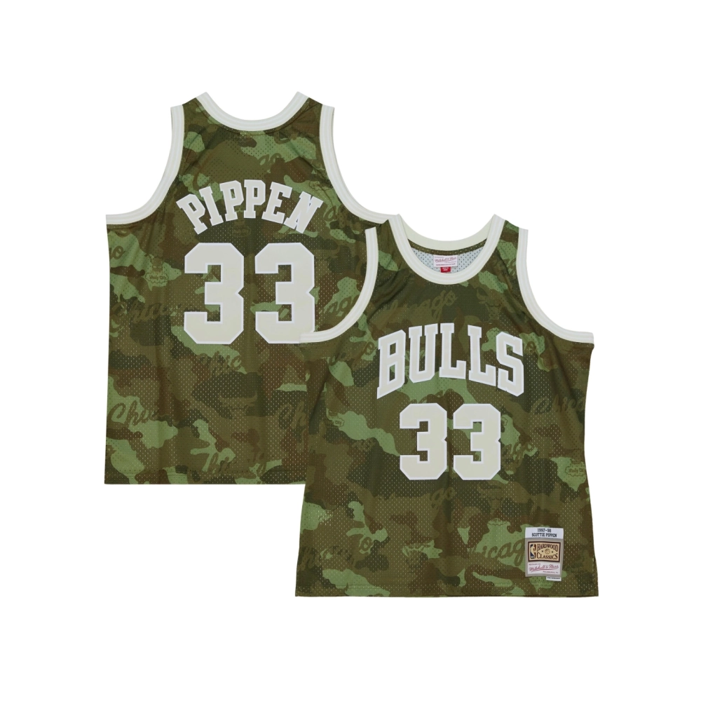 Mens Chicago Bulls Scottie Pippen Camo Hardwood Classics 1997 98 Ghost Green Swingman Jersey,Chicago Bulls,NBA,JERSEY with free 