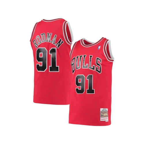 Mens Chicago Bulls Dennis Rodman Red Hardwood Classics Swingman Jersey,Chicago Bulls,NBA,JERSEY with free shipping