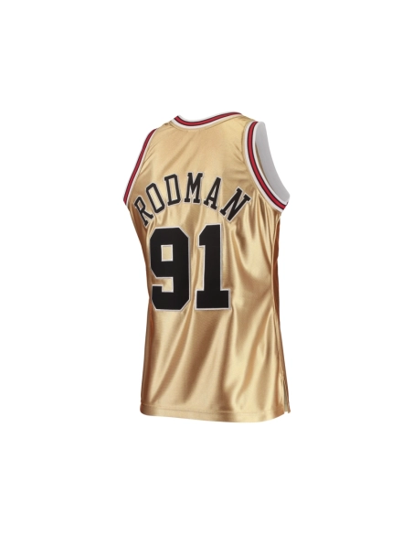 Mens Chicago Bulls Dennis Rodman Gold 75th Anniversary 1997 98 Hardwood Classics Swingman Jersey,Chicago Bulls,NBA,JERSEY with f