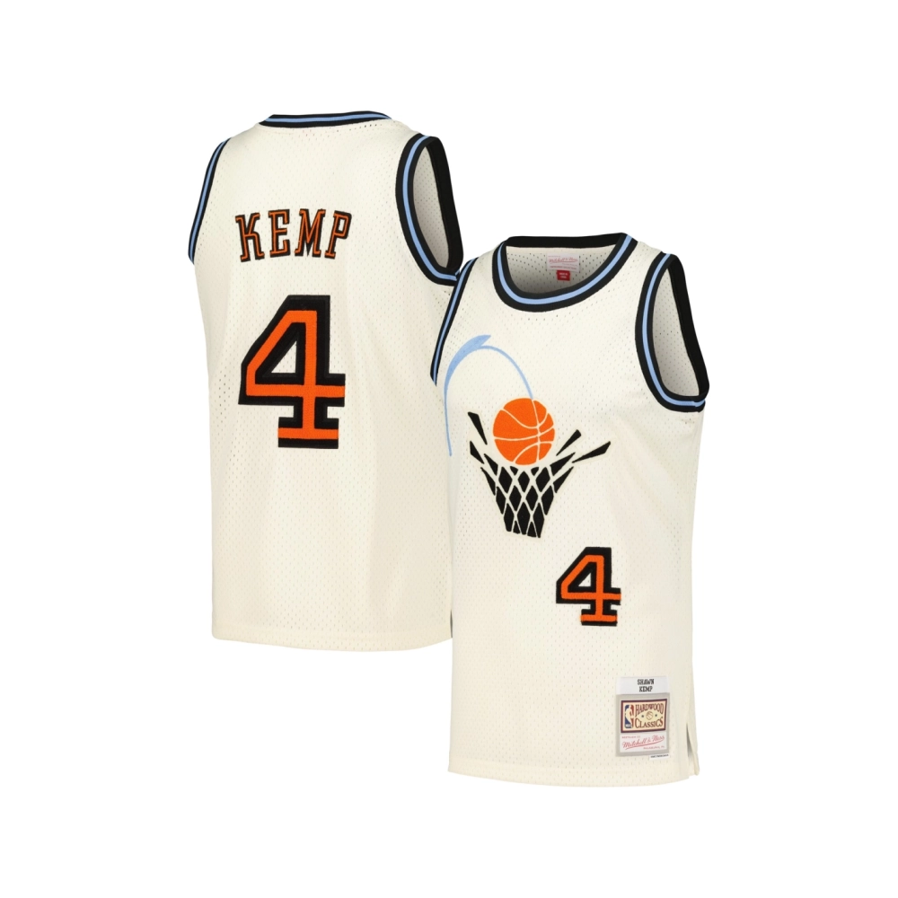 Mens Cleveland Cavaliers Shawn Kemp Cream Chainstitch Swingman Jersey,Cleveland Cavaliers,NBA,JERSEY with free shipping
