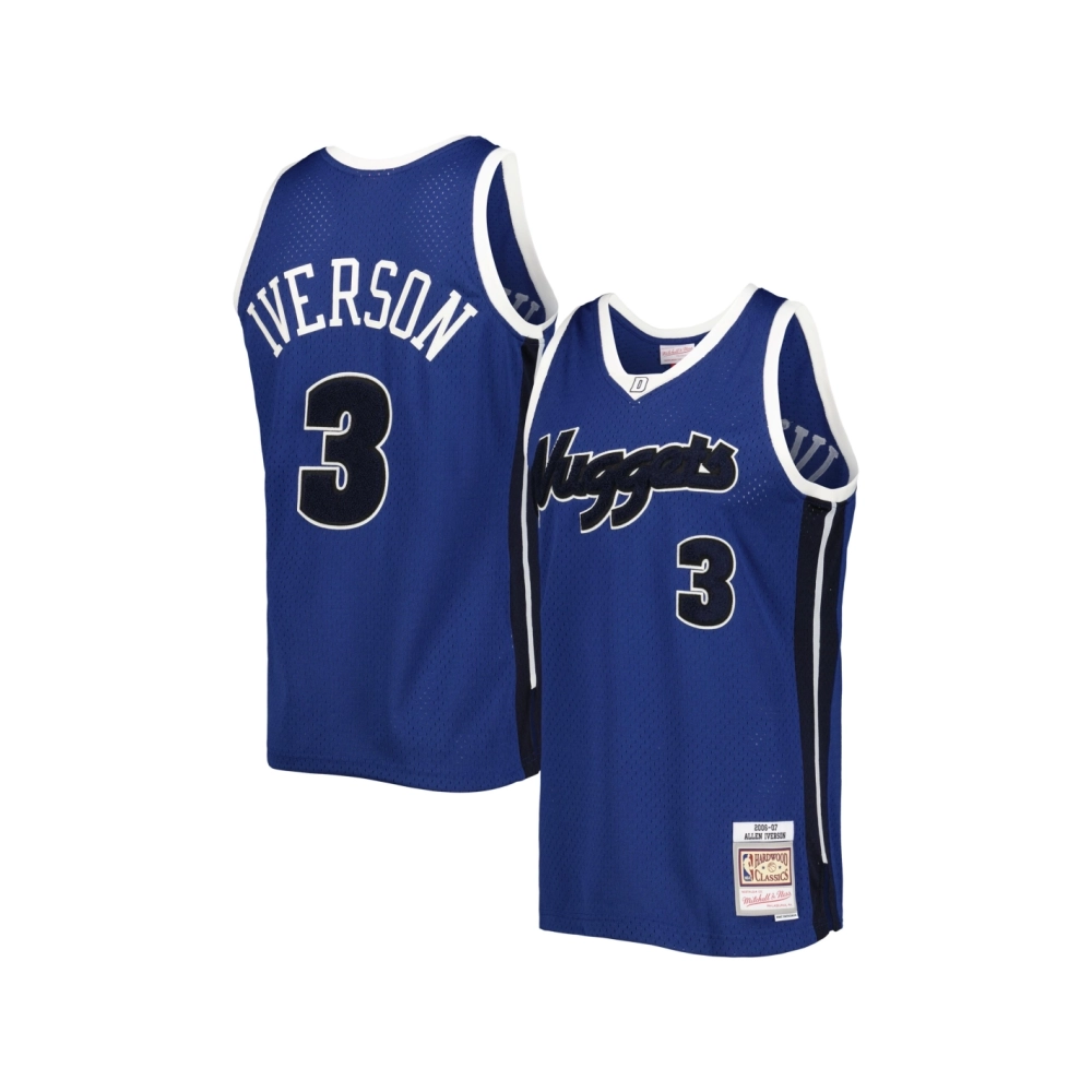 Mens Denver Nuggets Allen Iverson Blue Hardwood Classics Off-Court Swingman Jersey,Denver Nuggets,NBA,JERSEY with free shipping