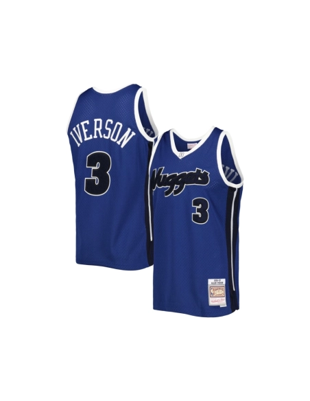 Mens Denver Nuggets Allen Iverson Blue Hardwood Classics Off-Court Swingman Jersey,Denver Nuggets,NBA,JERSEY with free shipping