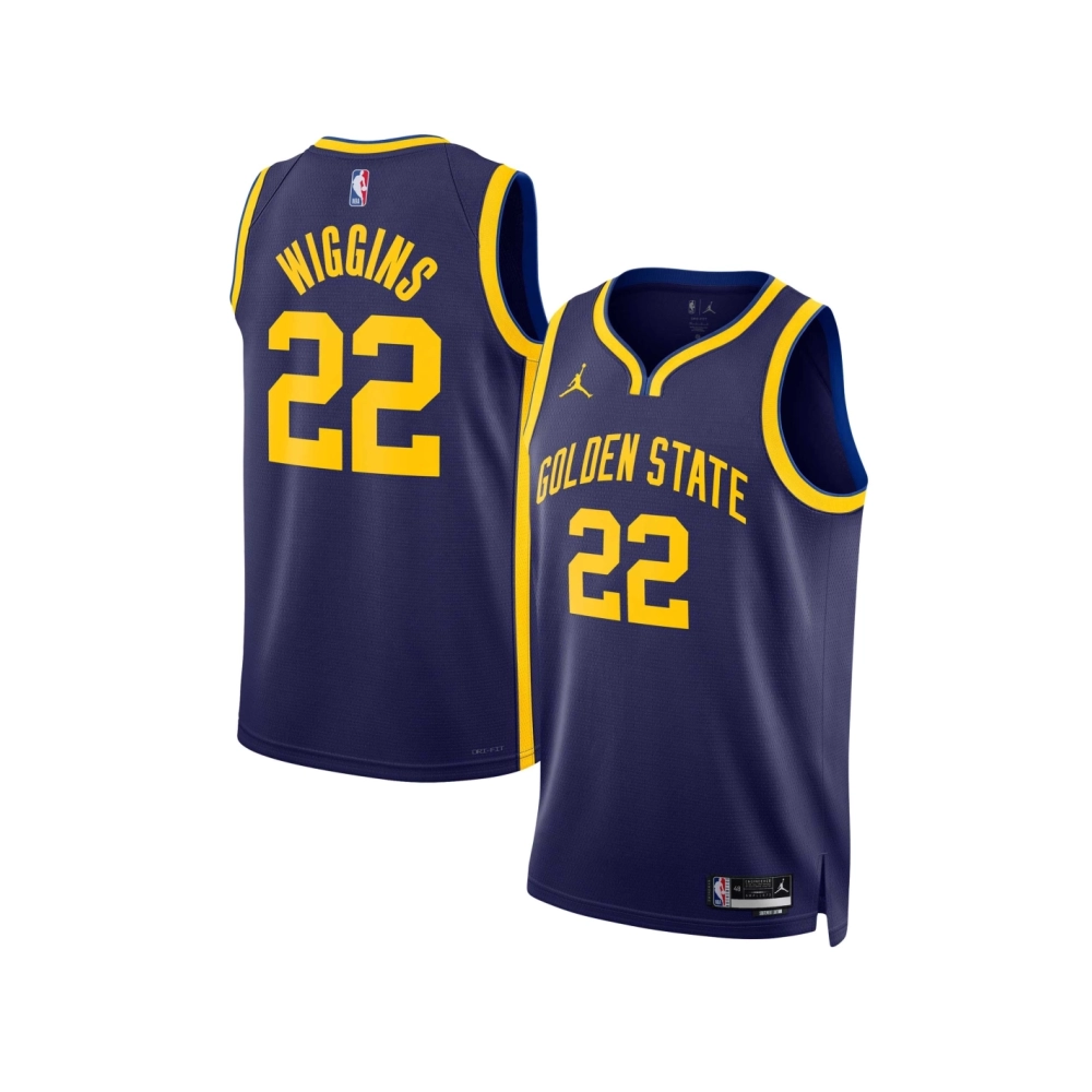 Unisex Golden State Warriors Andrew Wiggins Navy Swingman Jersey - Statement Edition,Golden State Warriors,NBA,JERSEY with free 