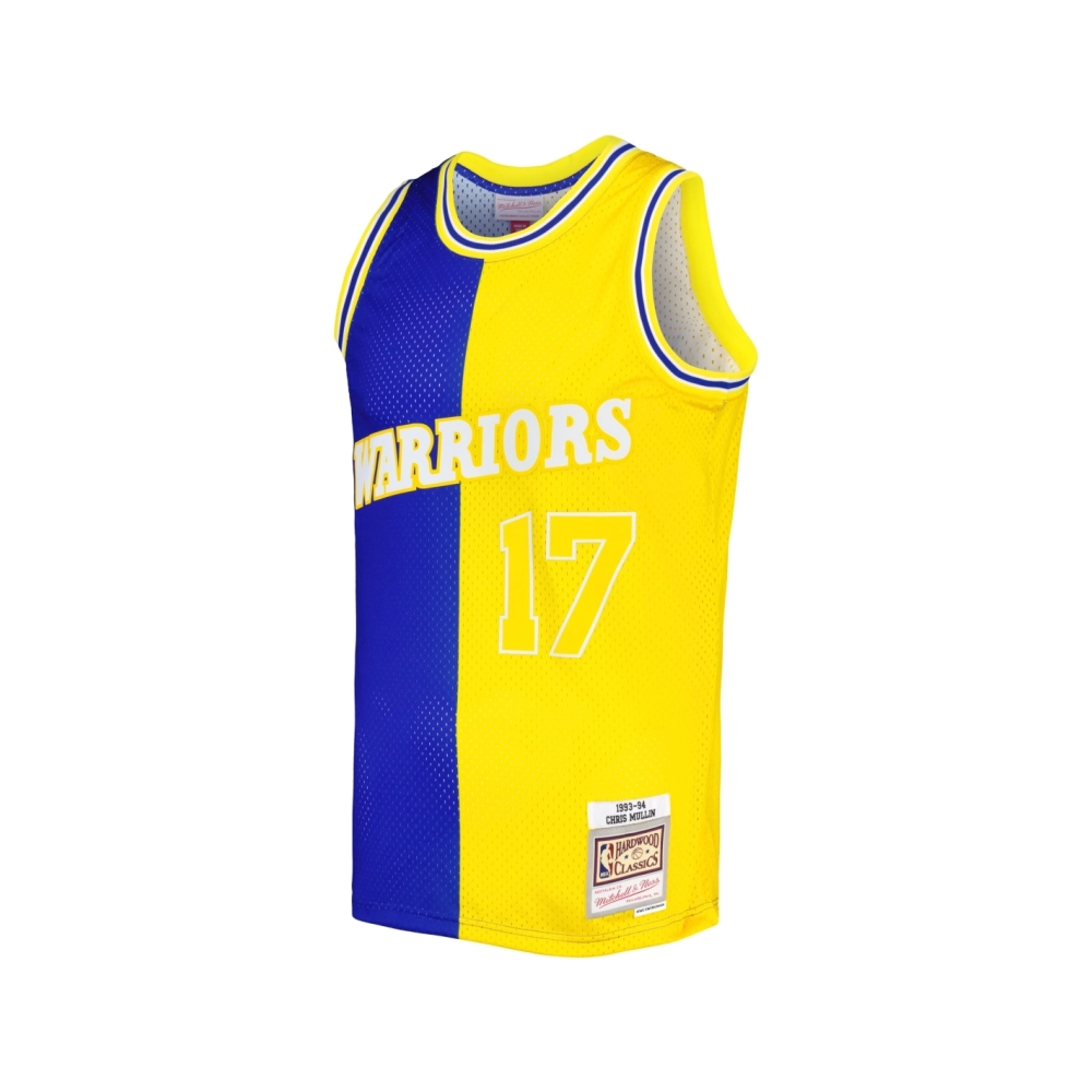Mens Golden State Warriors Chris Mullin Royal Gold Hardwood Classics 1993 94 Split Swingman Jersey,Golden State Warriors,NBA,JER