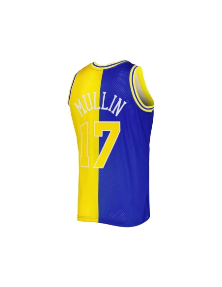 Mens Golden State Warriors Chris Mullin Royal Gold Hardwood Classics 1993 94 Split Swingman Jersey,Golden State Warriors,NBA,JER