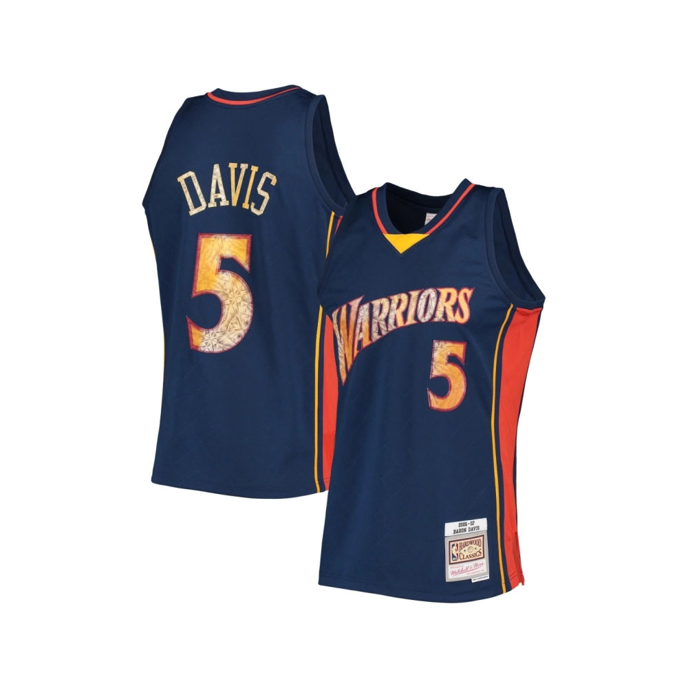 Mens Golden State Warriors Baron Davis Royal 2006 07 Hardwood Classics NBA 75th Anniversary Diamond Swingman Jersey,Golden State