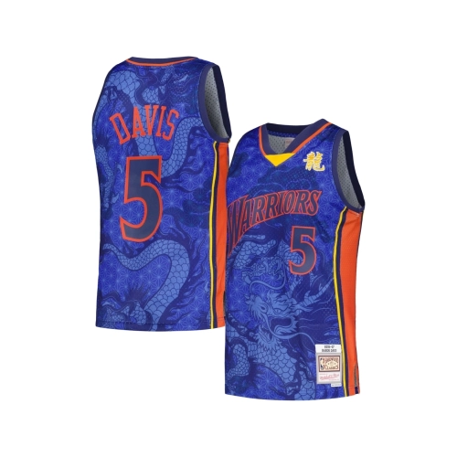 Mens Golden State Warriors Baron Davis Royal 2006 07 Hardwood Classics Asian Heritage 6.0 Swingman Throwback Player Jersey,Golde