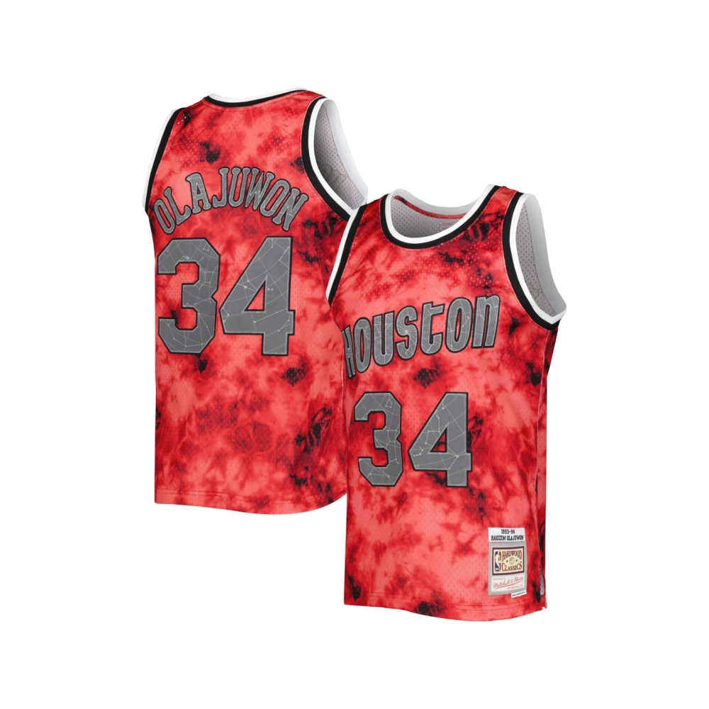 Mens Houston Rockets Hakeem Olajuwon Red 1993 94 Galaxy Swingman Jersey,Houston Rockets,NBA,JERSEY with free shipping