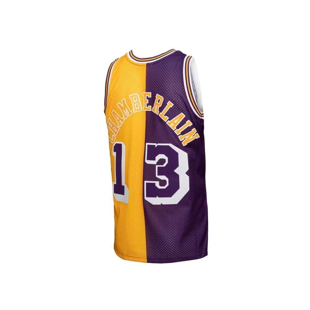 Mens Los Angeles Lakers Wilt Chamberlain Purple Gold Hardwood Classics 1971 72 Split Swingman Jersey,Los Angeles Lakers,NBA,JERS
