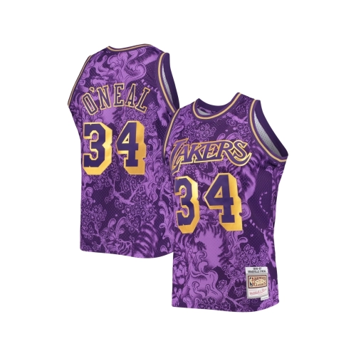 Mens Los Angeles Lakers Shaquille ONeal Purple Hardwood Classics 1996 97 Lunar New Year Swingman Jersey,Los Angeles Lakers,NBA,J