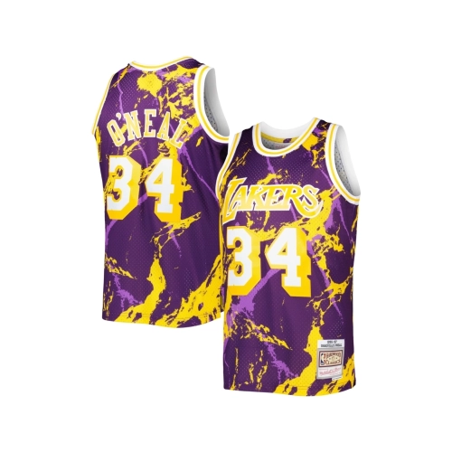 Mens Los Angeles Lakers Shaquille ONeal Purple 1996 97 Hardwood Classics Marble Swingman Jersey,Los Angeles Lakers,NBA,JERSEY wi