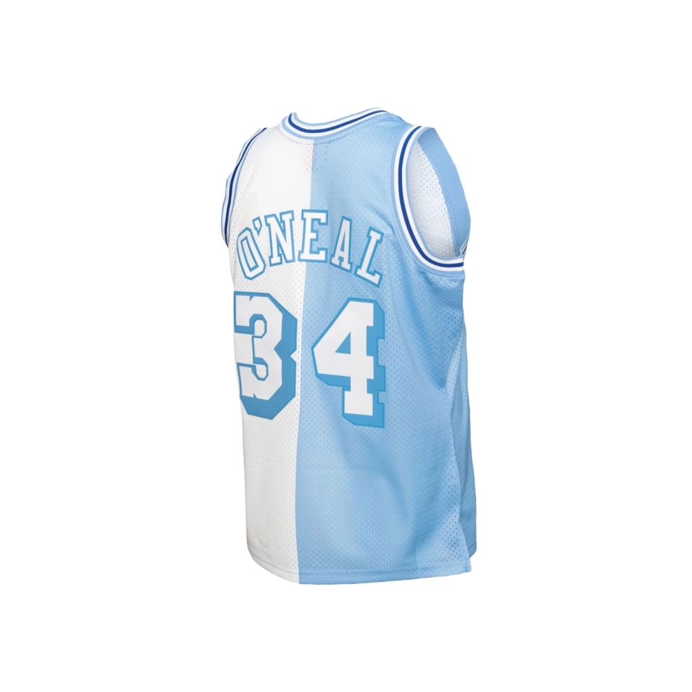 Mens Los Angeles Lakers Shaquille ONeal Powder Blue White Big Tall Hardwood Classics 1996 97 Split Swingman Jersey,Los Angeles L