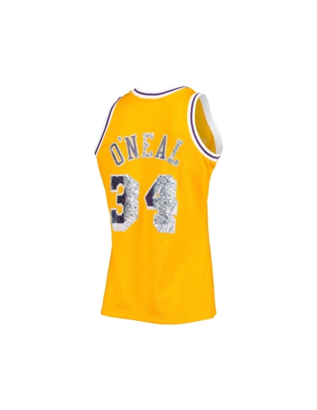 Mens Los Angeles Lakers Shaquille ONeal Gold 1996-97 Hardwood Classics NBA 75th Anniversary Diamond Swingman Jersey,Los Angeles 