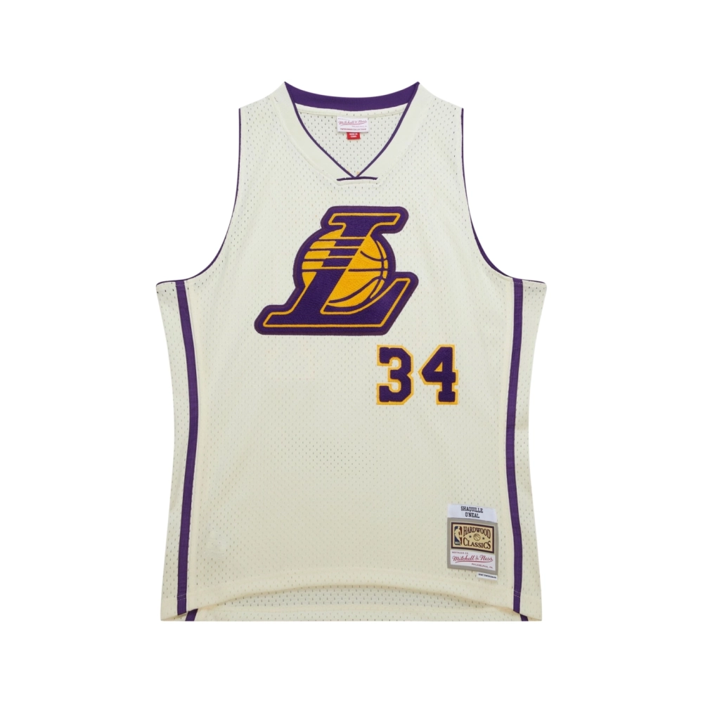 Mens Los Angeles Lakers Shaquille ONeal Cream Chainstitch Swingman Jersey,Los Angeles Lakers,NBA,JERSEY with free shipping