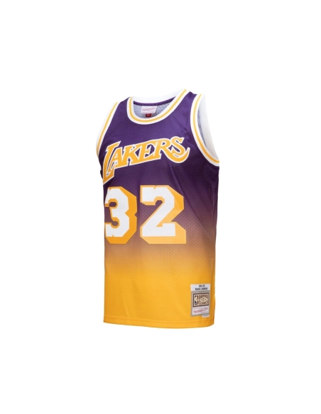 Mens Los Angeles Lakers Magic Johnson Gold Purple 1984 85 Hardwood Classics Fadeaway Swingman Player Jersey,Los Angeles Lakers,N