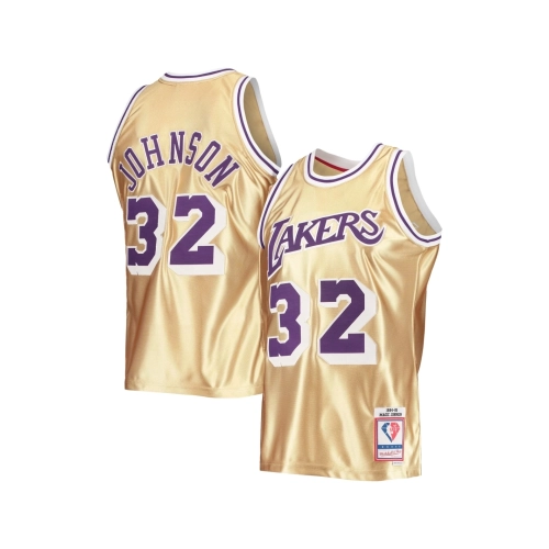 Mens Los Angeles Lakers Magic Johnson Gold 75th Anniversary 1984 85 Hardwood Classics Swingman Jersey,Los Angeles Lakers,NBA,JER