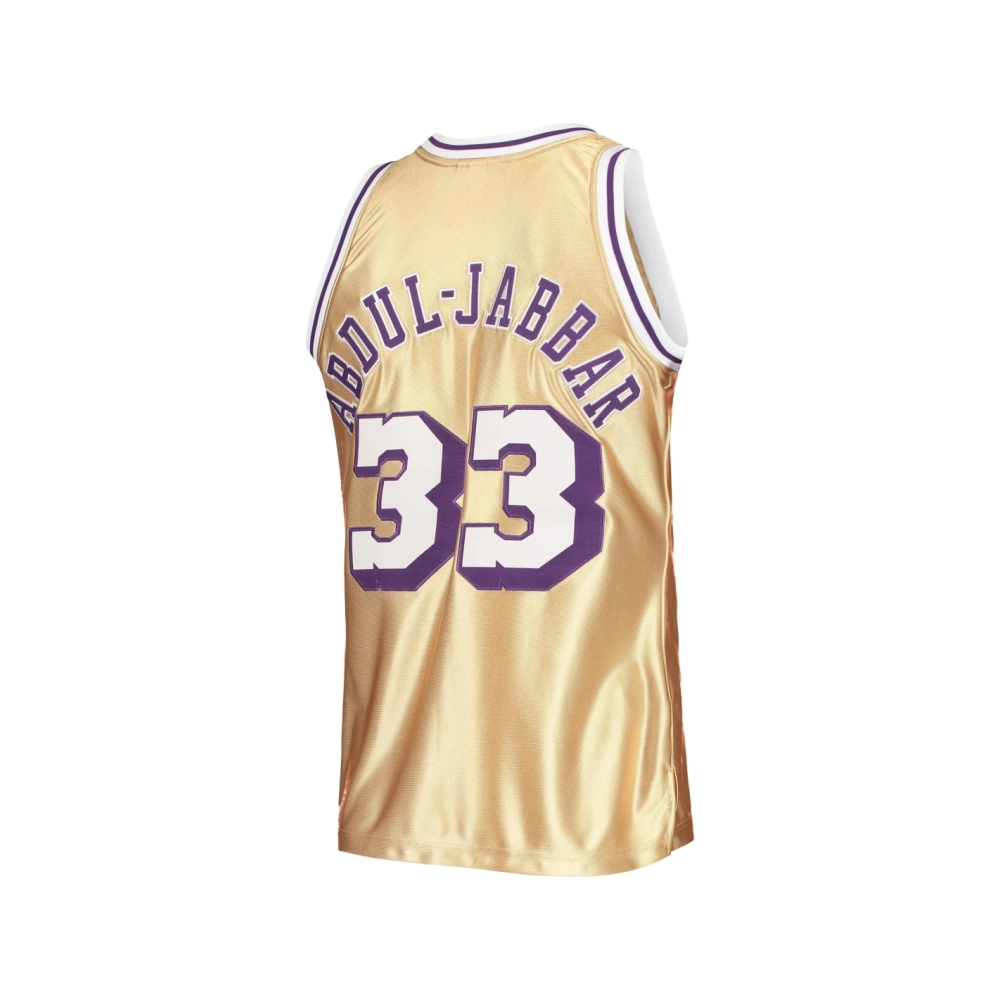 Mens Los Angeles Lakers Kareem Abdul-Jabbar Gold 75th Anniversary 1983 84 Hardwood Classics Swingman Jersey,Los Angeles Lakers,N