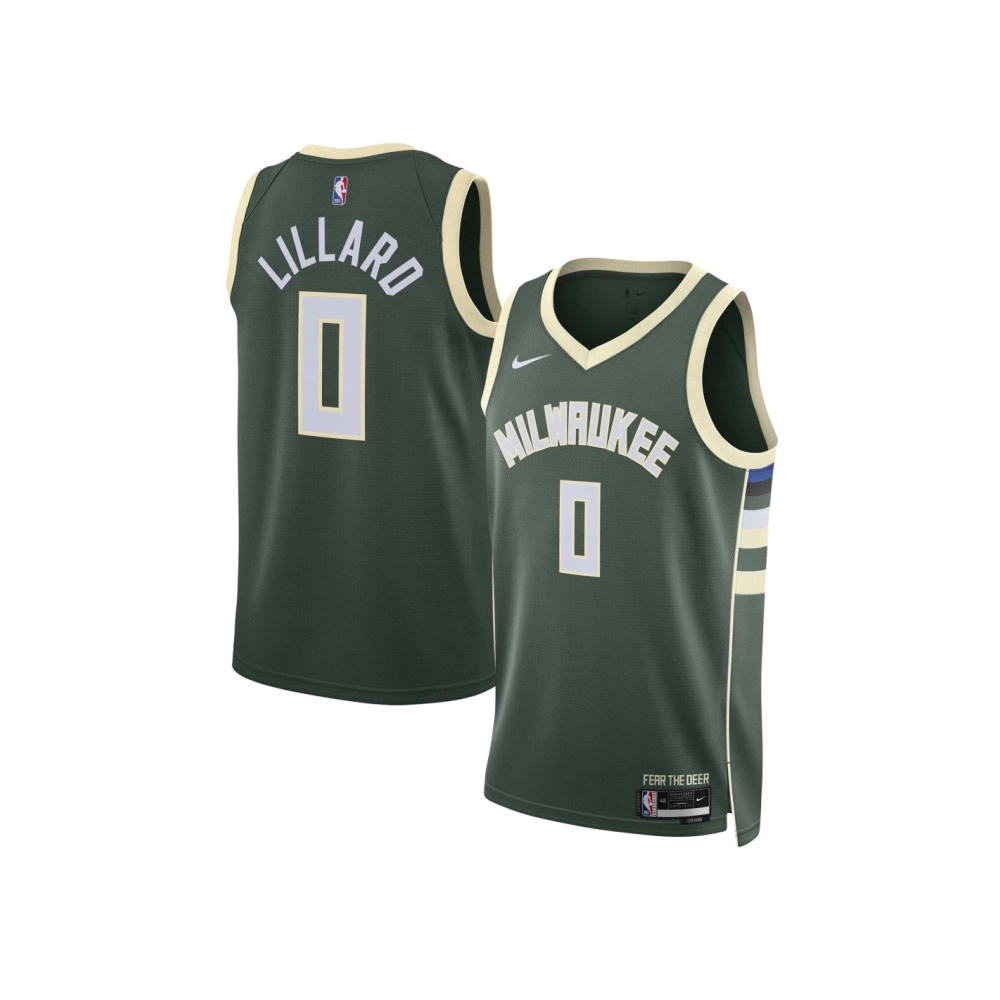 Unisex Milwaukee Bucks Damian Lillard Hunter Green Swingman Jersey - Icon Edition,Milwaukee Bucks,NBA,JERSEY with free shipping