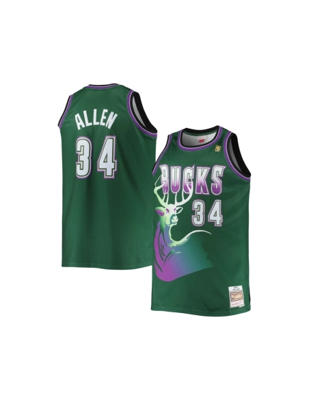 Mens Milwaukee Bucks Ray Allen Hunter Green Big Tall 1996 97 Hardwood Classics Swingman Jersey,Milwaukee Bucks,NBA,JERSEY with f