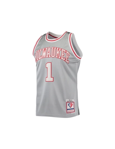 Mens Milwaukee Bucks Oscar Robertson Silver 75th Anniversary 1971 72 Hardwood Classics Swingman Jersey,Milwaukee Bucks,NBA,JERSE