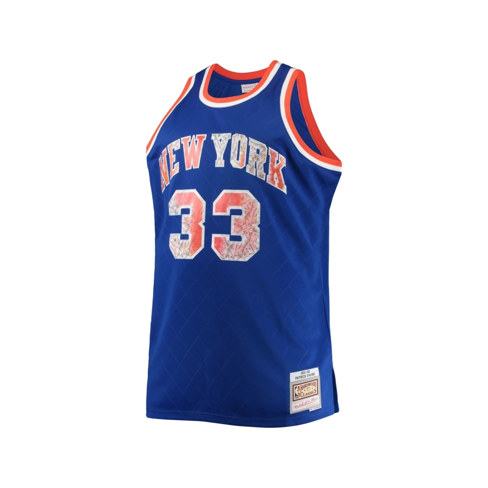 Mens New York Knicks Patrick Ewing Blue Big Tall 1991 92 NBA 75th Anniversary Diamond Swingman Jersey,New York Knicks,NBA,JERSEY