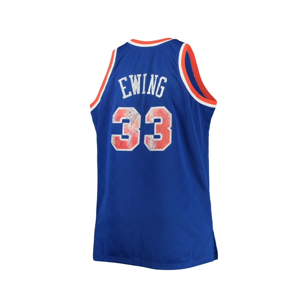 Mens New York Knicks Patrick Ewing Blue Big Tall 1991 92 NBA 75th Anniversary Diamond Swingman Jersey,New York Knicks,NBA,JERSEY