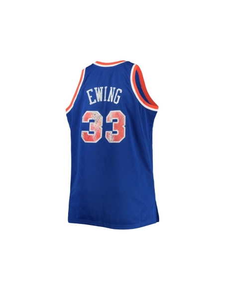 Mens New York Knicks Patrick Ewing Blue Big Tall 1991 92 NBA 75th Anniversary Diamond Swingman Jersey,New York Knicks,NBA,JERSEY