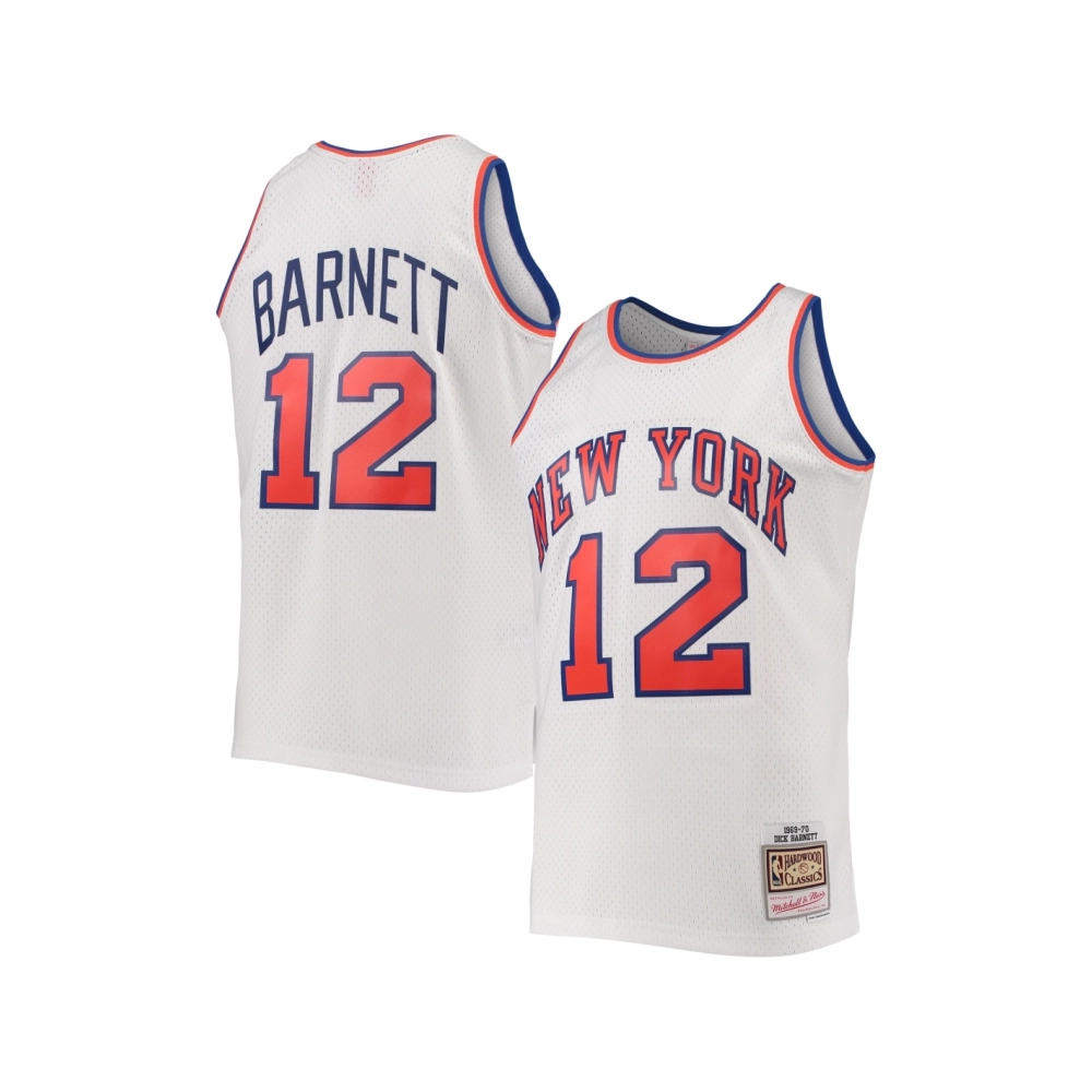Mens New York Knicks Dick Barnett White 1969 70 Hardwood Classics Swingman Jersey,New York Knicks,NBA,JERSEY with free shipping