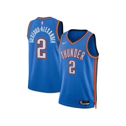 Unisex Oklahoma City Thunder Shai Gilgeous-Alexander Blue Badge Swingman Jersey - Icon Edition,Oklahoma City Thunder,NBA,JERSEY 