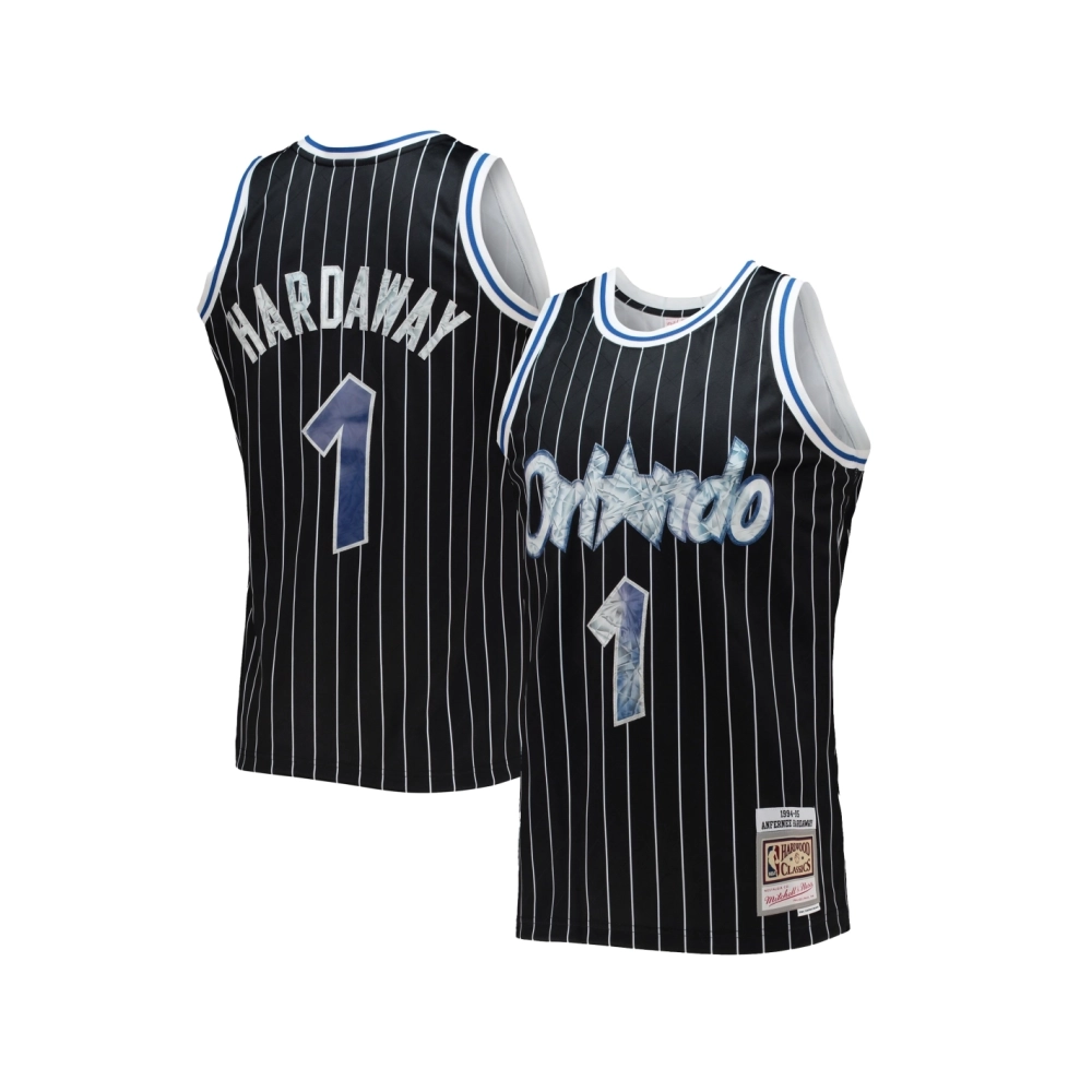 Mens Orlando Magic Penny Hardaway Black 1996 97 Hardwood Classics NBA 75th Anniversary Diamond Swingman Jersey,Orlando Magic,NBA