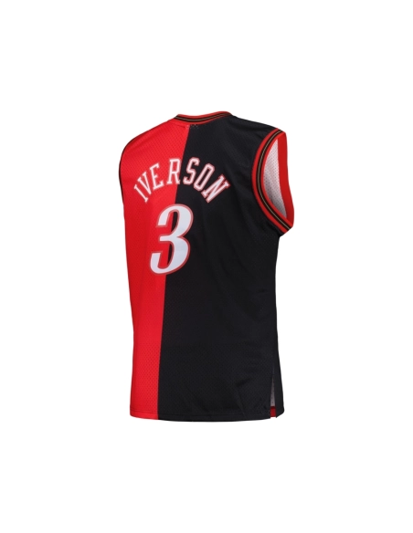 Mens Philadelphia 76ers Black Red Big Tall Hardwood Classics 2000 01 Split Swingman Jersey,Philadelphia 103ers,NBA,JERSEY with f