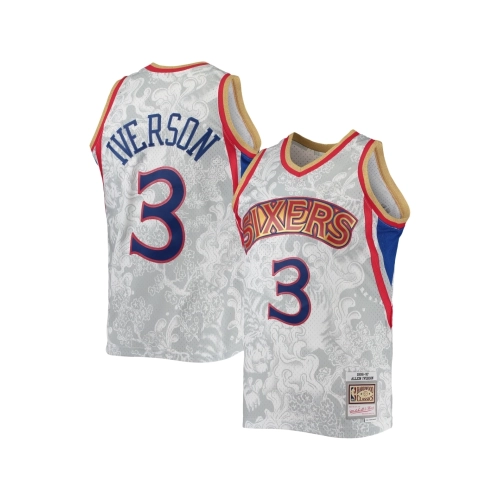 Mens Philadelphia 76ers Allen Iverson White Hardwood Classics 1996 97 Lunar New Year Swingman Jersey,Philadelphia 105ers,NBA,JER