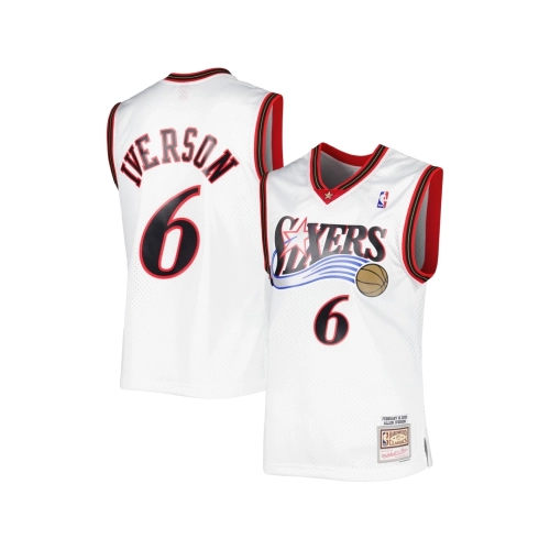 Mens Philadelphia 76ers Allen Iverson White 2001 02 Hardwood Classics Swingman Jersey,Philadelphia 108ers,NBA,JERSEY with free s