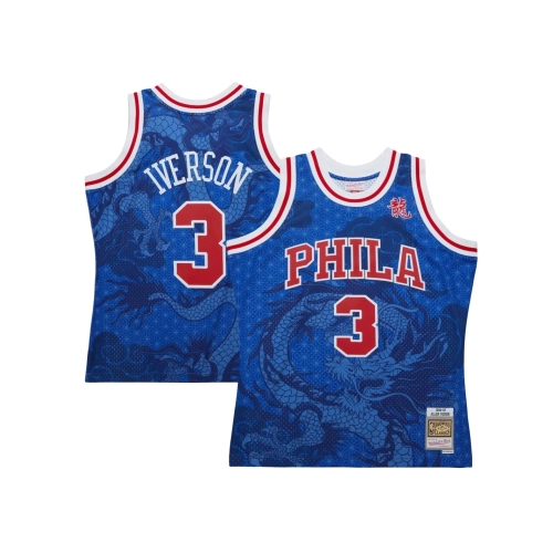 Mens Philadelphia 76ers Allen Iverson Royal 1996 97 Hardwood Classics Asian Heritage 6.0 Swingman Throwback Player Jersey,Philad