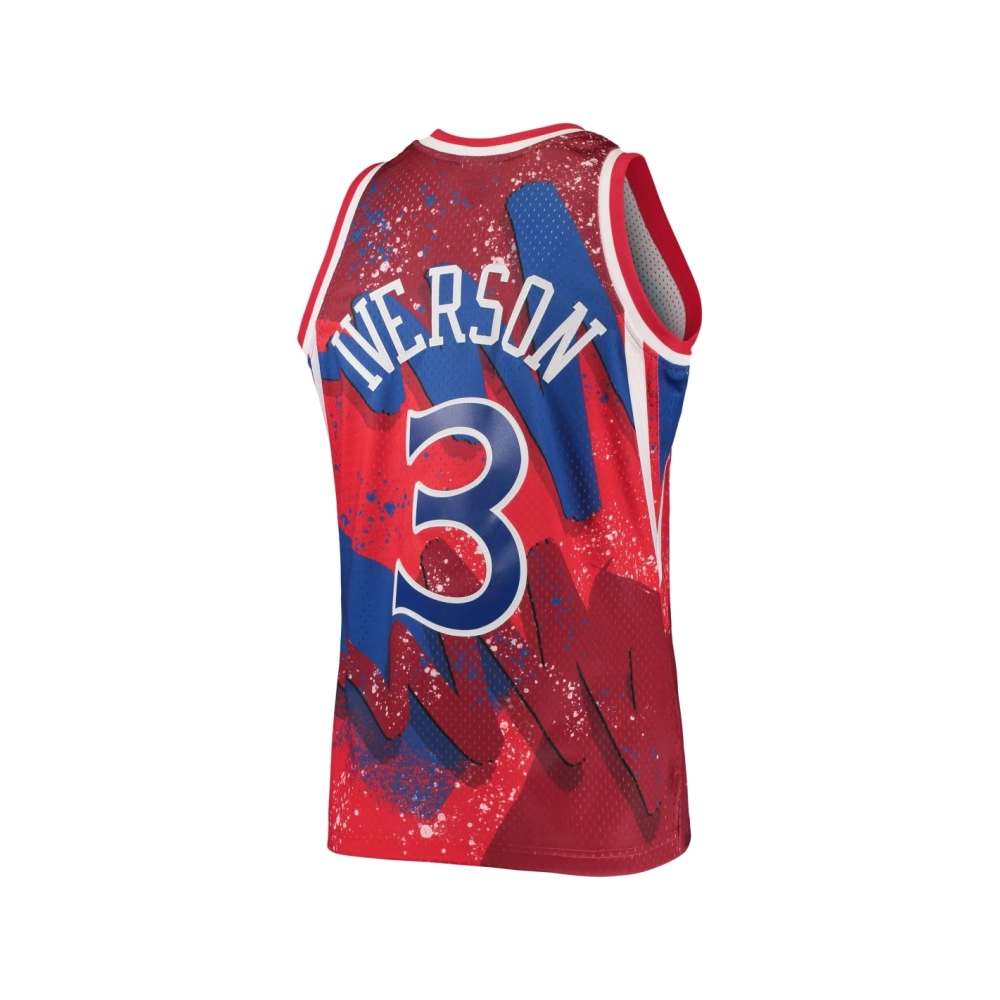 Mens Philadelphia 76ers Allen Iverson Red Hardwood Classics 1996 97 Hyper Hoops Swingman Jersey,Philadelphia 116ers,NBA,JERSEY w