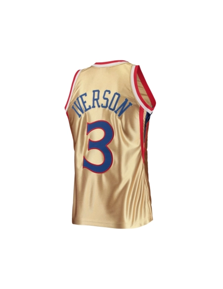 Mens Philadelphia 76ers Allen Iverson Gold 75th Anniversary 1996 97 Hardwood Classics Swingman Jersey,Philadelphia 124ers,NBA,JE